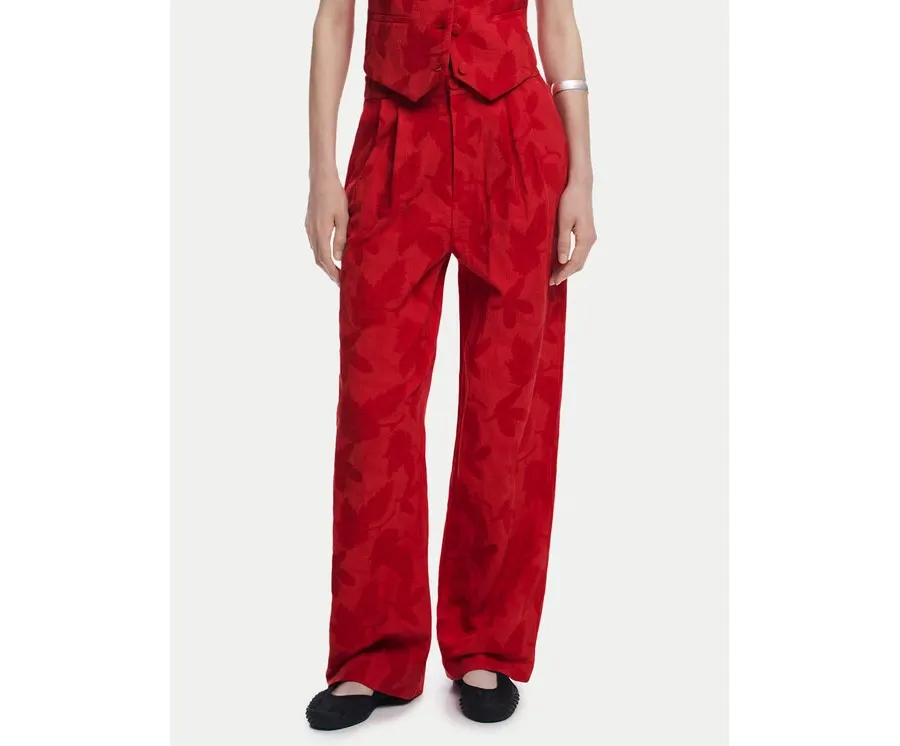 obrazek 1 Desigual Spodnie materiałowe Suitrojo 25SWPW33 Czerwony Straight Fit