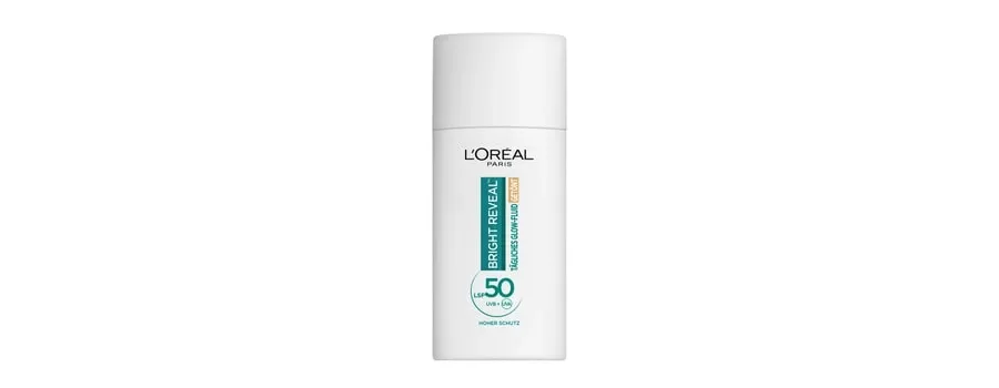 obrazek 1 L'Oréal Paris Bright Reveal Tägliches Glow-Fluid Getönt mit LSF 50 - Mittel Żel do opalania 50 ml