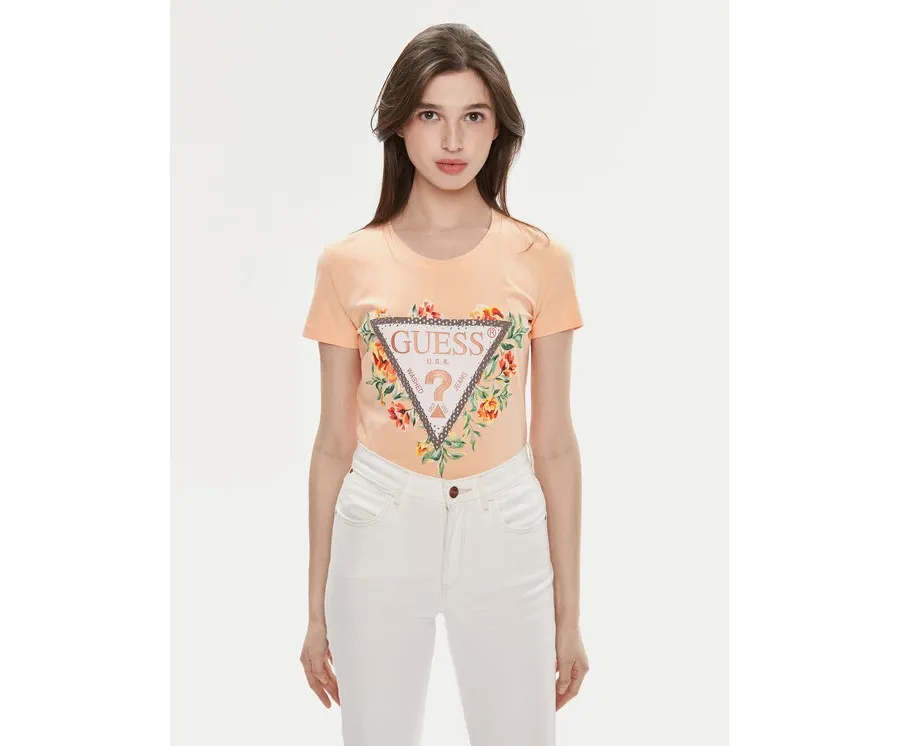 obrazek 1 Guess T-Shirt W4GI24 J1314 Pomarańczowy Slim Fit