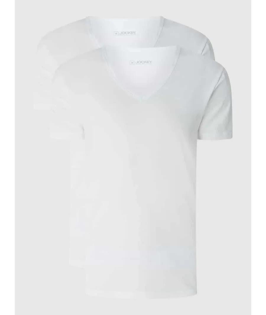 obrazek 1 T-shirt z dekoltem w serek w zestawie 2 szt.