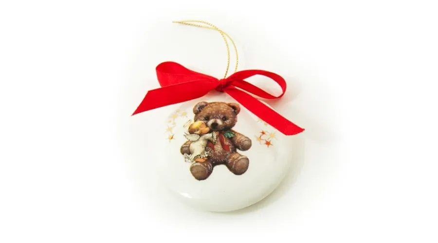 obrazek 1 Świąteczna ozdobna zawieszka z motywem misia – Le Ceramiche