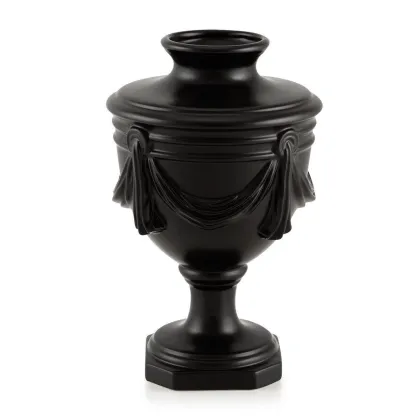 Picture Black ceramic vase with four curtains - Ahura
