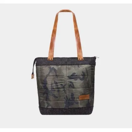 Zdjęcie Modna torebka ze wstawkami ze skóry i pikowanego materiału