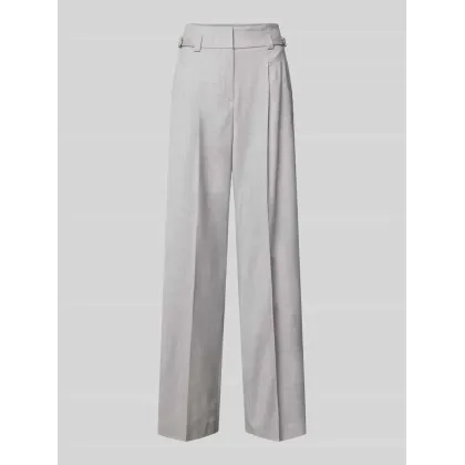 Zdjęcie Spodnie materiałowe z szeroką nogawką i zakładkami w pasie