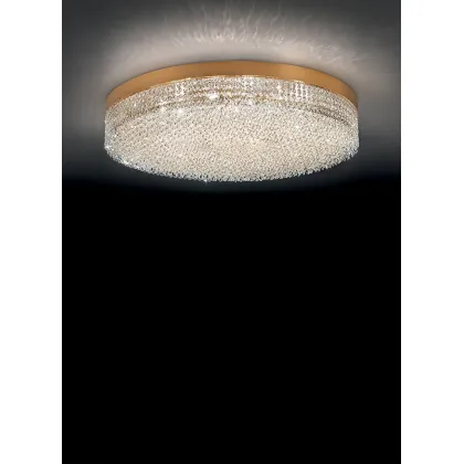 Zdjęcie Stylowa lampa sufitowa z pozłacaną ramą - 3 warianty wymiarowe