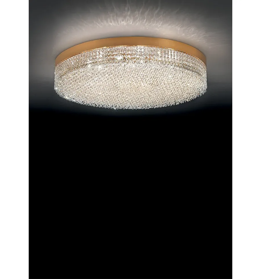 obrazek 1 Stylowa lampa sufitowa z pozłacaną ramą - 3 warianty wymiarowe