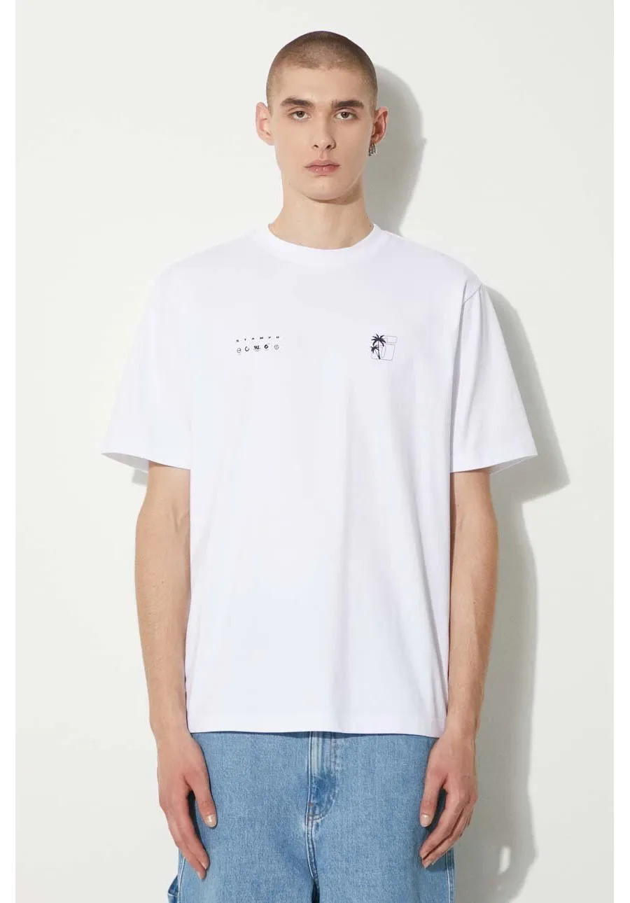 obrazek 1 STAMPD t-shirt bawełniany Transit Relaxed Tee męski kolor biały z nadrukiem SLA-M3331TE-WHT