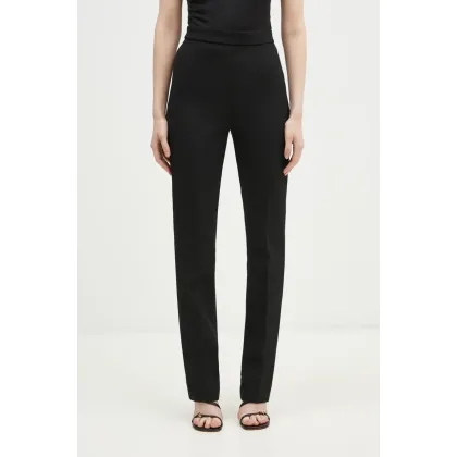 Zdjęcie Sportmax spodnie z domieszką wełny Teoria12 kolor czarny proste high waist 2422136024600