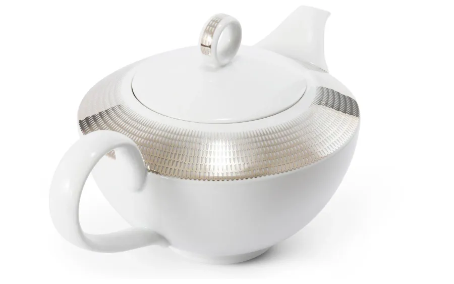 obrazek 2 Nowoczesny porcelanowy imbryk ze srebrnym zdobieniem z  kolekcji Angel wings - Leander
