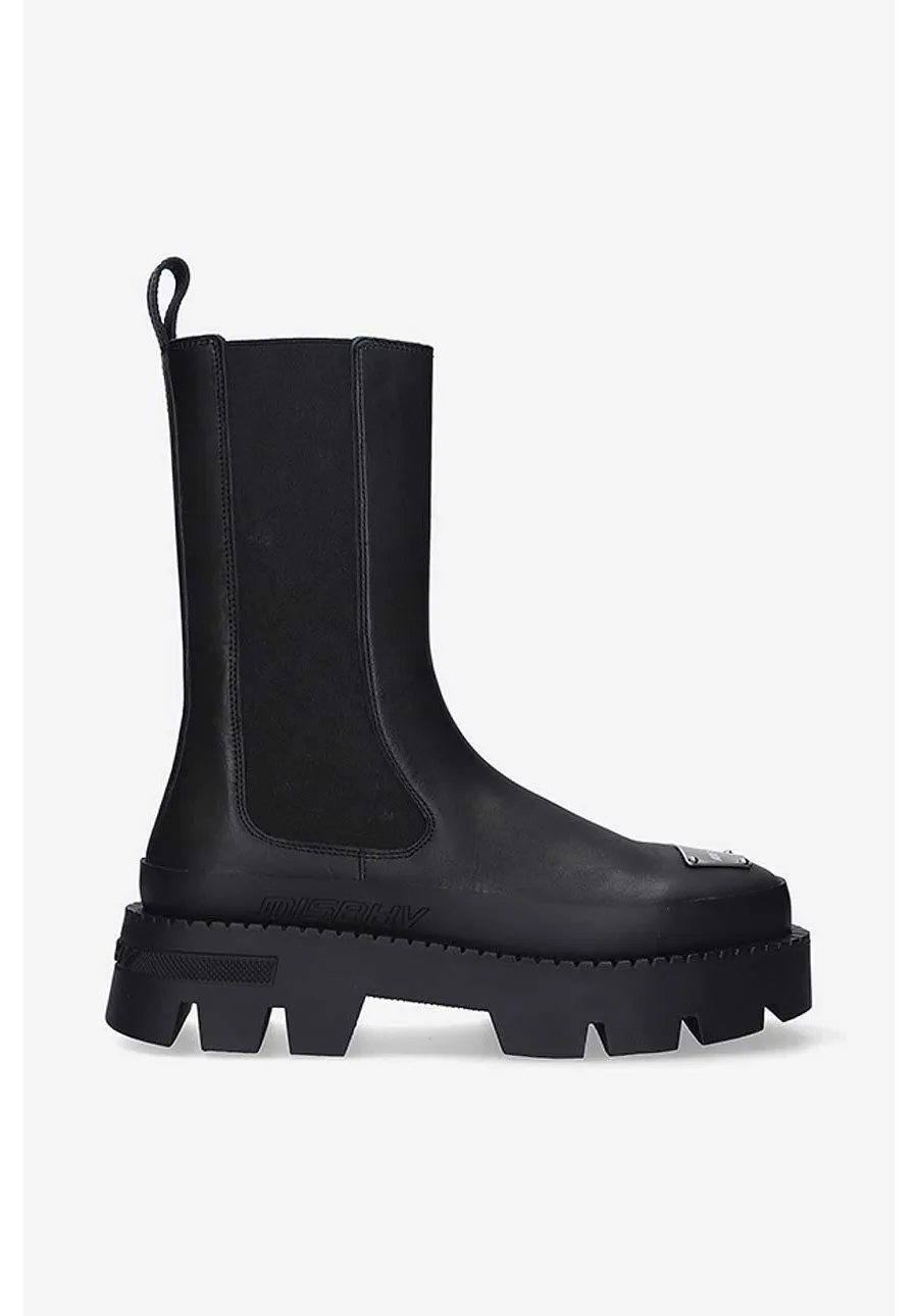obrazek 1 MISBHV sztyblety skórzane The 2000 Chelsea Boot damskie kolor czarny na płaskim obcasie 3021BW102