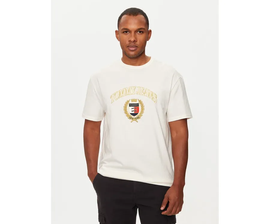 obrazek 1 Tommy Jeans T-Shirt DM0DM19690 Biały Regular Fit