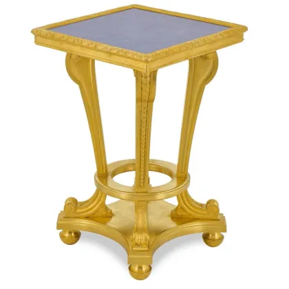 Picture Prestigious coffee table in gold-plated brass and lapis stone