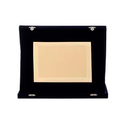 Picture Engraved plate with gratitude and wishes - closed box - Astra Argenti