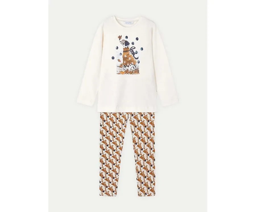 obrazek 1 Mayoral Komplet bluzka i legginsy 4713 Beżowy Regular Fit