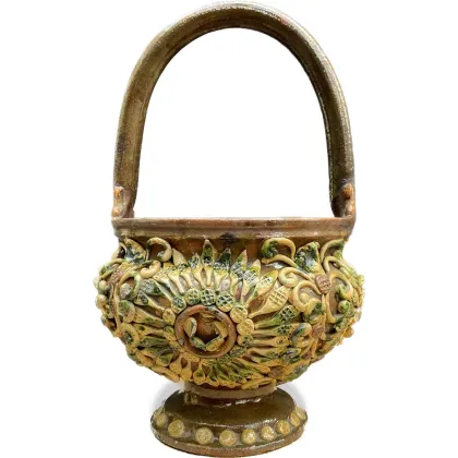 Zdjęcie Antyczny toskański ceramiczny podgrzewacz z XIX wieku