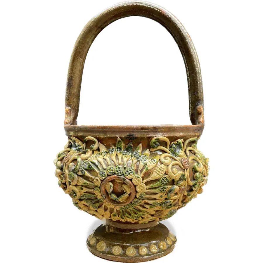 obrazek 1 Antyczny toskański ceramiczny podgrzewacz z XIX wieku