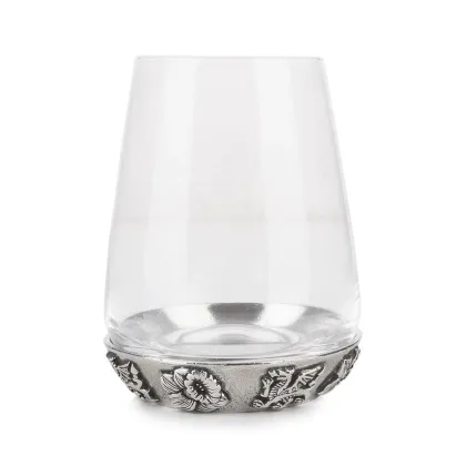 Zdjęcie Szklanka ze szkła i pewteru zdobiona walijskim lwem – oryginalny prezent dla niego lub dla niej