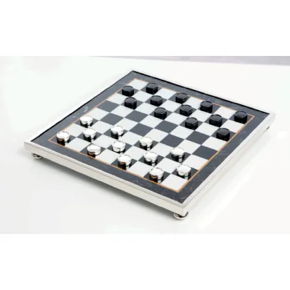Picture Dreamlike silver checkers decorated with marble