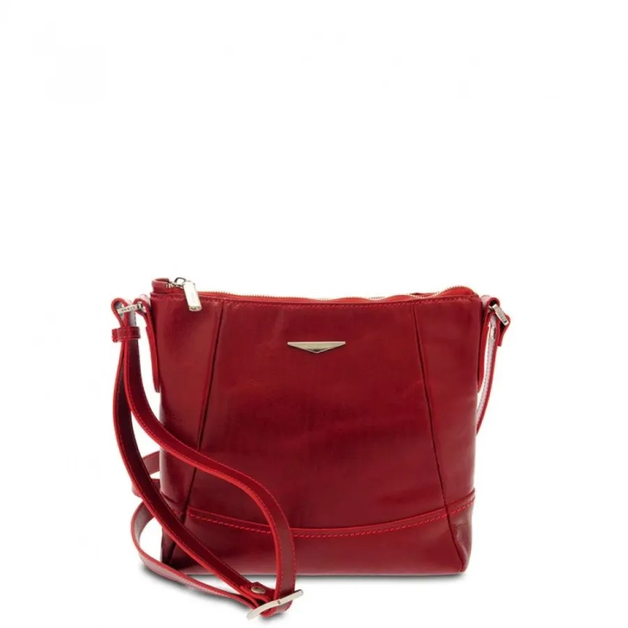 obrazek 1 Czerwona włoska torebka na ramię - Giudi