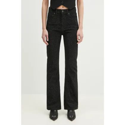 Zdjęcie Fiorucci jeansy Rhinestone Flared damskie high waist U02SPDJE083DN01DN05