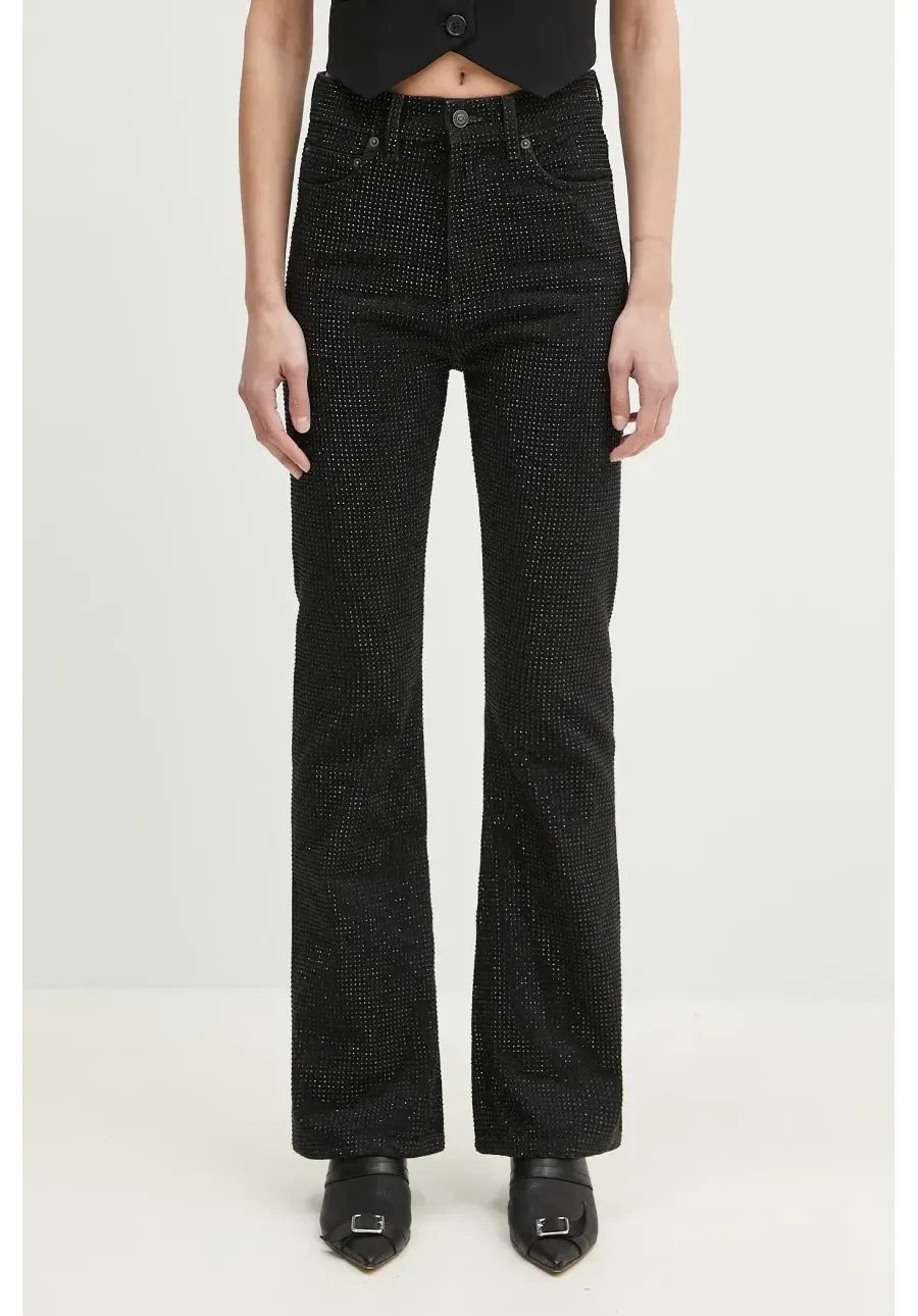 obrazek 1 Fiorucci jeansy Rhinestone Flared damskie high waist U02SPDJE083DN01DN05