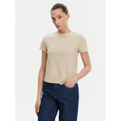 Zdjęcie Calvin Klein Jeans T-Shirt Placed Institutional J20J225524 Beżowy Slim Fit