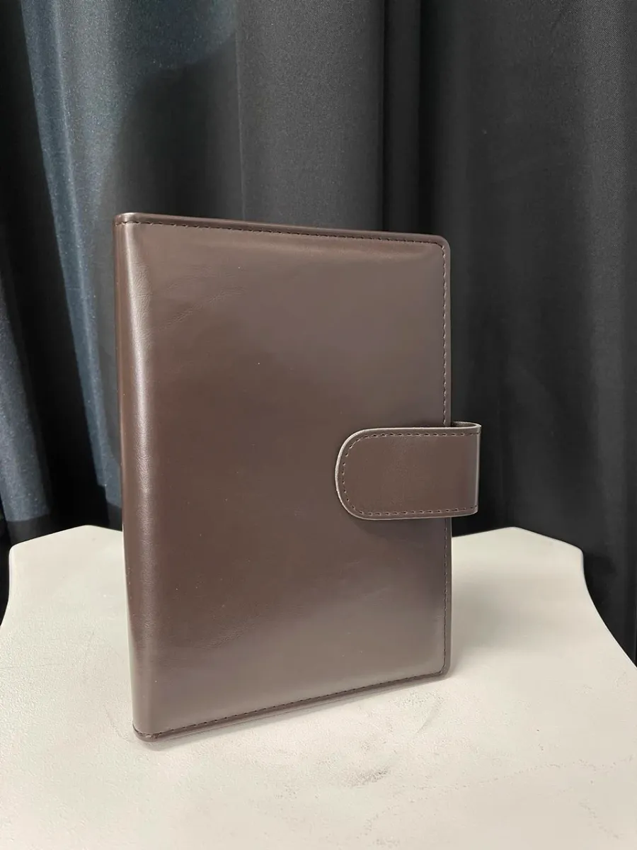 picture 5 Black leather notebook with daily planner and calendar