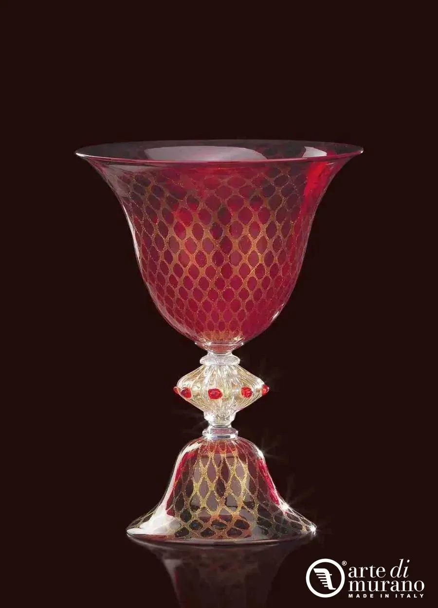 obrazek 1 Klasyczny wazon z czerwonego złota w Vetro szkło Murano