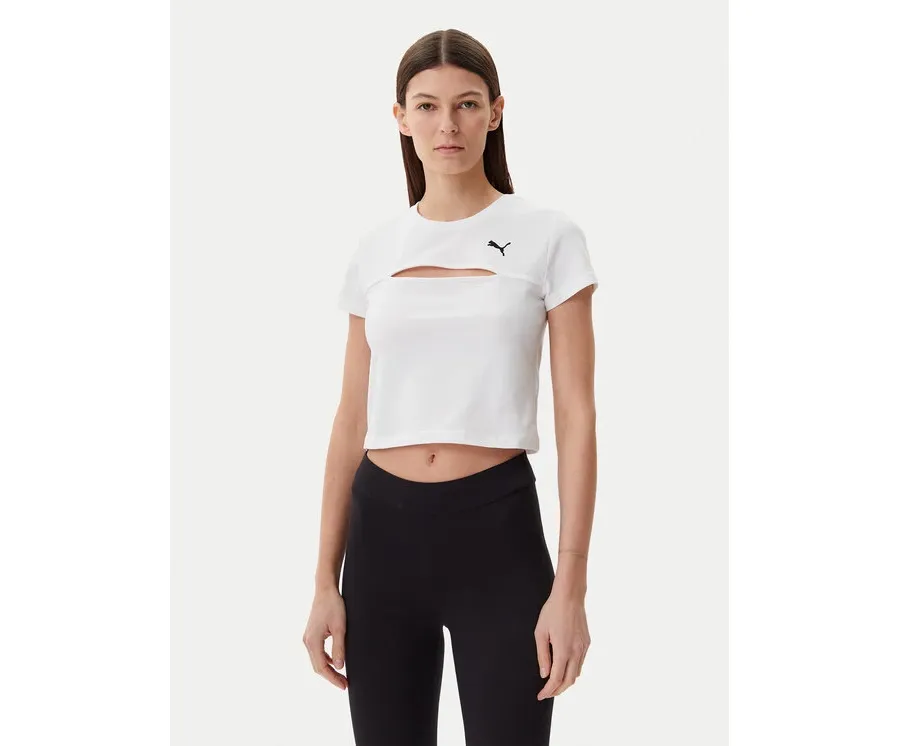obrazek 1 Puma T-Shirt Ess Cut-Out 631164 Biały Slim Fit