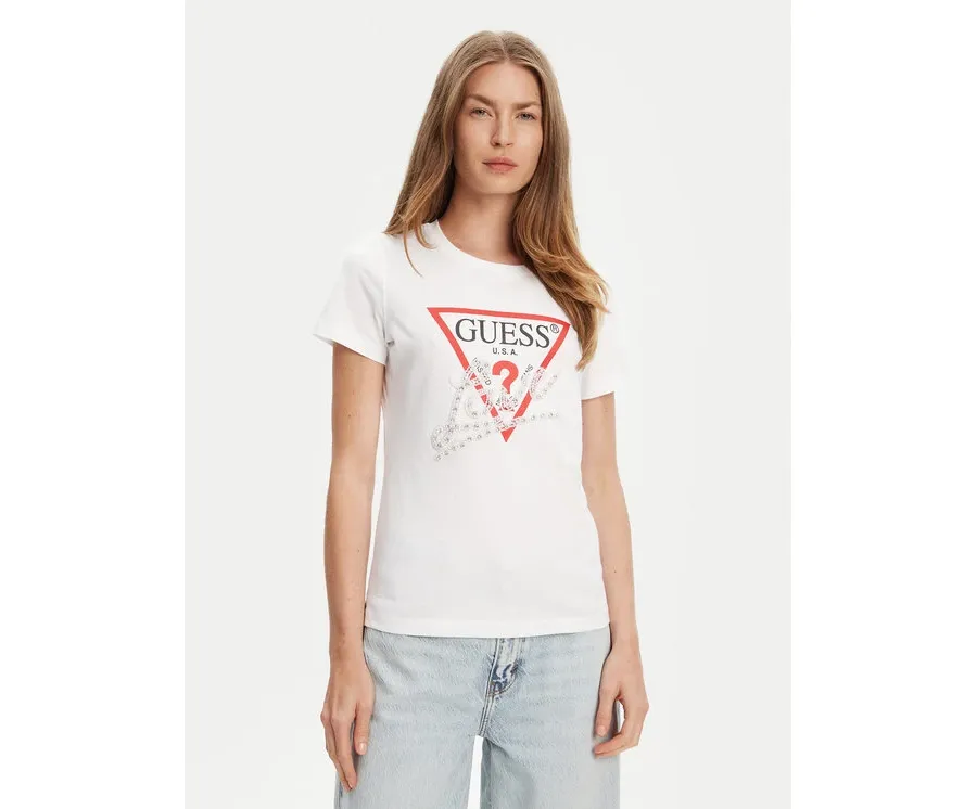 obrazek 1 Guess T-Shirt W5YI40 I3Z14 Biały Regular Fit