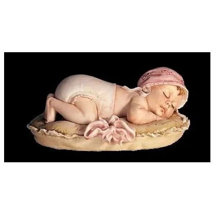 Zdjęcie Dziewczynka śpiąca na poduszce - włoska porcelanowa figurka