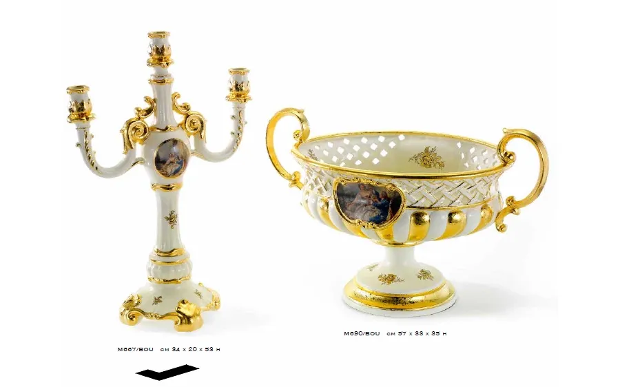 picture 1 A unique three-armed candle holder in the baroque style - Bruno Costenaro