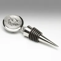 Picture Pewter wine stopper with a map of Scotland decoration