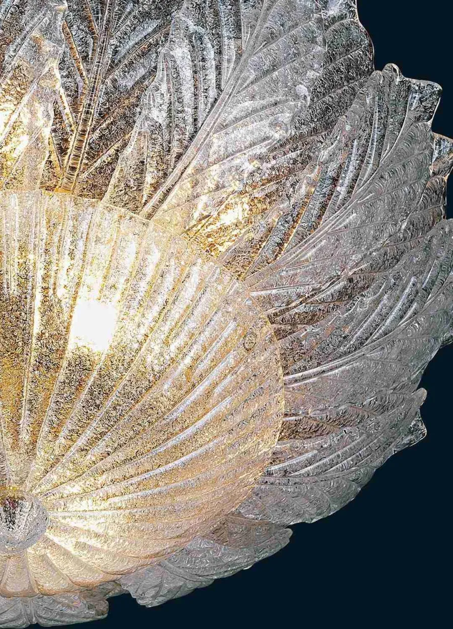 obrazek 3 Zjawiskowa lampa sufitowa z liśćmi ze szkła Murano