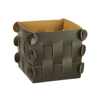 Picture Stylish Shlesser basket 13x13xH13 cm in dark olive color