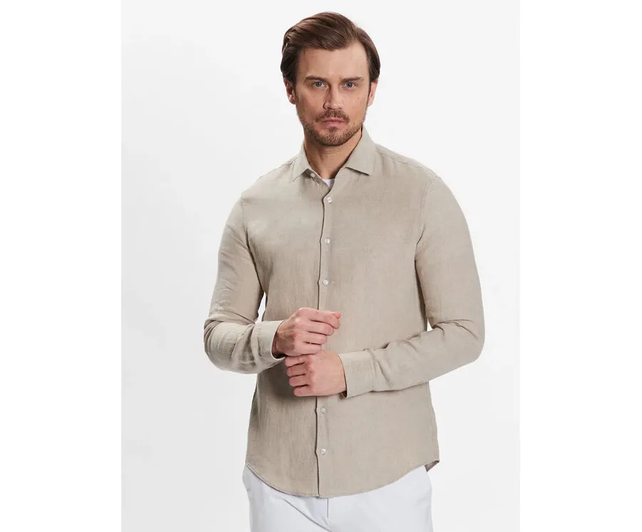 obrazek 1 Calvin Klein Koszula Linen Solid Slim Shirt K10K109286 Beżowy Slim Fit