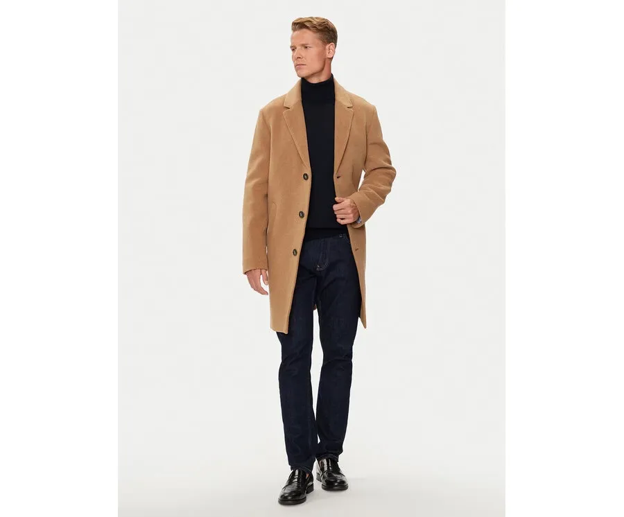 obrazek 1 Tommy Hilfiger Płaszcz wełniany MW0MW36611 Beżowy Regular Fit