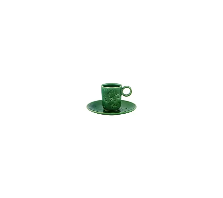 obrazek 1 Fantastyczna ceramiczna filiżanka do kawy ze spodkiem - Bordallo Pinheiro