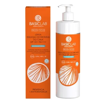 Zdjęcie Basiclab Dermocosmetics Lekka emulsja ochronna do ciała SPF 50+ 300 ml