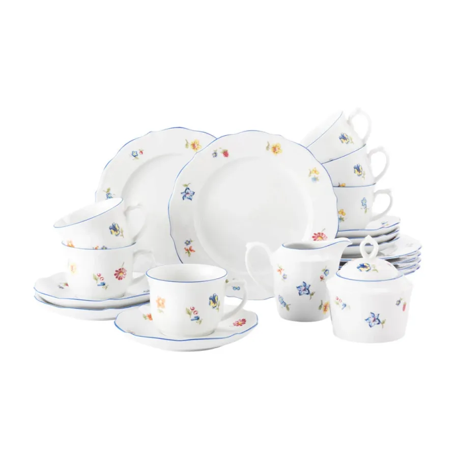 obrazek 1 Porcelanowy 20-elementowy serwis kawowy z kwiatowym zdobieniem – Seltmann Weiden