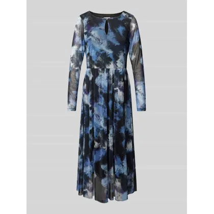 Zdjęcie Sukienka midi o linii A z siateczki z abstrakcyjnym wzorem