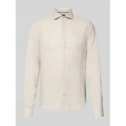 Zdjęcie Koszula lniana o kroju slim fit z kołnierzykiem typu cutaway model ‘Pai’