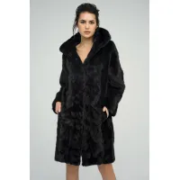 Picture Beautiful feminine mink fur available in black or gray
