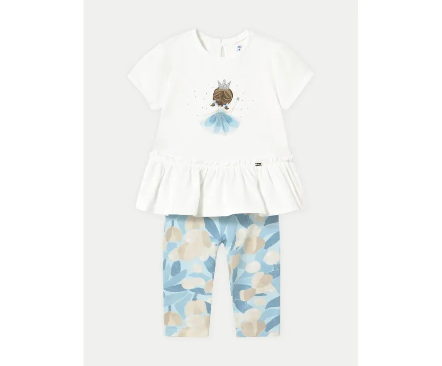 obrazek 1 Mayoral Komplet t-shirt i legginsy 1735 Niebieski Regular Fit