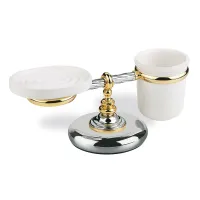 Picture Stylish free-standing soap dish with a glass holder for a luxurious bathroom - Stilhaus