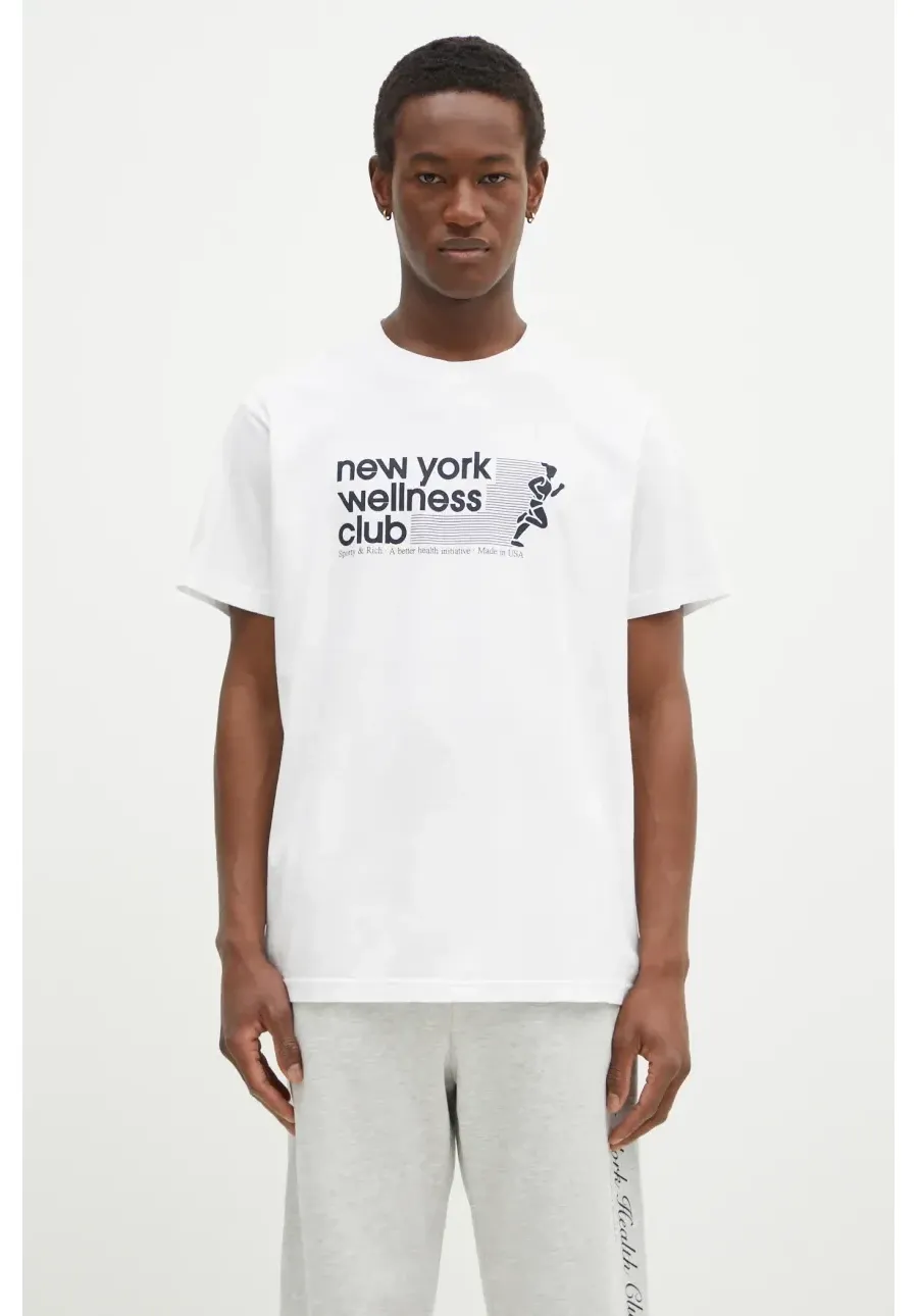 obrazek 1 Sporty & Rich t-shirt bawełniany USA Wellness Club kolor biały z nadrukiem TO043506128WH01