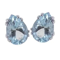 Picture Stylish Italian earrings with aquamarine