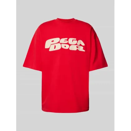 Zdjęcie T-shirt o pudełkowym kroju z nadrukiem z logo