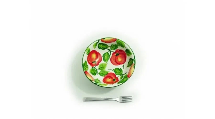 obrazek 1 Mała ręcznie malowana miska na makaron lub sałatki zdobiona motywem pomidorów - Le Ceramiche