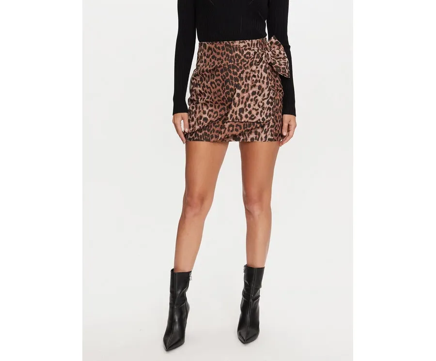 obrazek 1 Guess Spódnica mini Desire Bowed W4BD57 WGIJ2 Brązowy Slim Fit